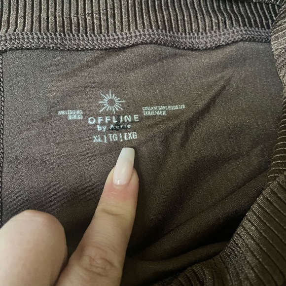 Aerie Offline Leggings Metallic Brown XL - Picture 3 of 3